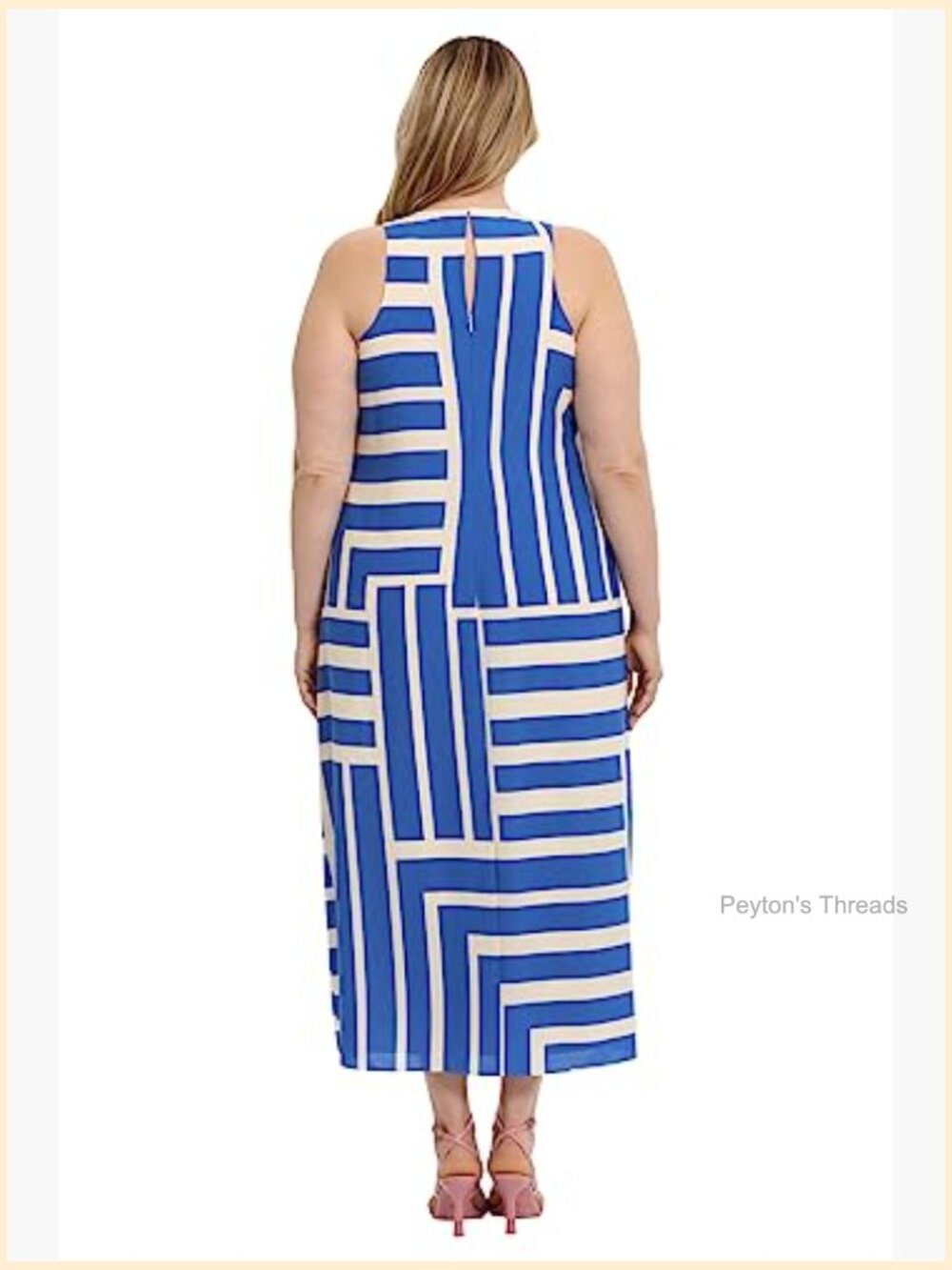 Sleeveless Halter Cut Maxi Dress with Keyhole Back - Picture 7 of 7